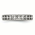 thumbnail image 4 of Stainless Steel Polished Crystal 4.50mm Band Ring 9 Size, 4 of 7