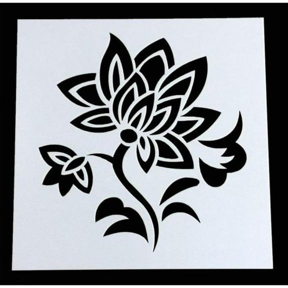 5x5 Daylily Flower Stencil