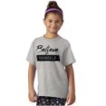 thumbnail image 4 of Believe in Yourself Motivational Girls Kids T Shirt Tees Teen Brisco Brands XS, 4 of 6
