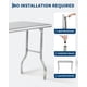 thumbnail image 5 of Yeshouse Mesa plegable de acero inoxidable resistente de 122 x 61 cm, portátil con patas niveladoras ajustables, ideal para cocina, salas de juegos, restaurantes y catering, 5 of 7