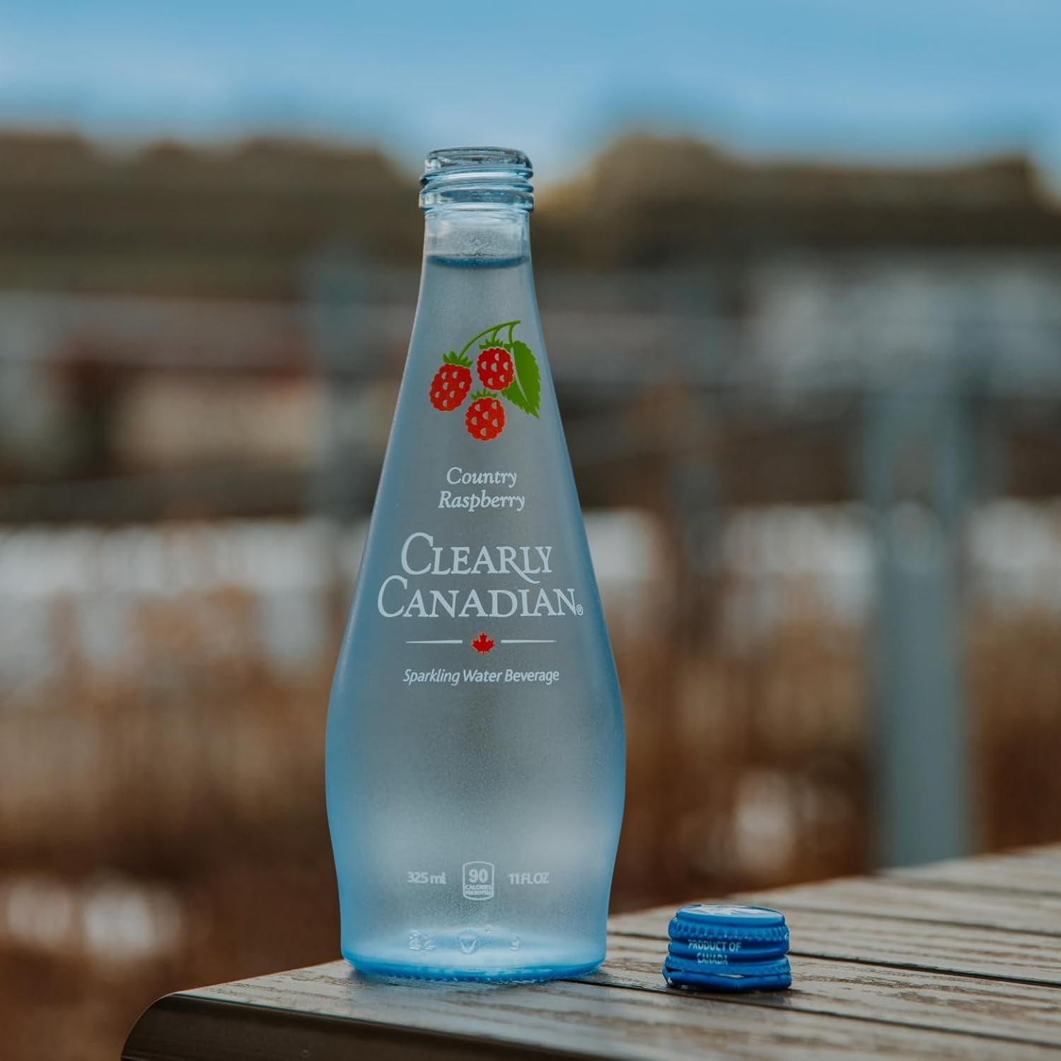 Pack of 12, Clearly Canadian Country Raspberry Sparkling Water, 11 fl oz