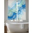 thumbnail image 5 of Turquoise Blue Marble Sheer Curtains 72 Inch Length 2 Panels Set Window Treatments, Abstract Art Modern Fluid Marble Rod Pocket Semi Curtains for Living Room/Bedroom/Kitchen Décor, 104"W x 72"L, 5 of 7
