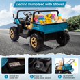 thumbnail image 6 of Shininglove 24V 2 Seater Ride on Dump Truck with Electric Dump Bed, Kids 4WD Battery Powered Toy Car(Blue), 6 of 8