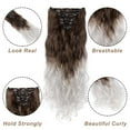 thumbnail image 2 of MY-LADY 8PCS Synthetic Clip in Hair Extensions Double Weft Full Head HairPiece Long Wavy Curly Natural Black Brown Blonde, 2 of 8