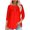 Red, variant on VKOYWKM Plus Size 3/4 Sleeve Tops for Women Trendy Button Up Round Neck Henley Shirts Solid Color Tunic Blouses Dressy Casual Pleated Front Tee Tops