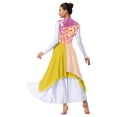 thumbnail image 2 of YiZYiF Women Print Sleeveless Liturgical Praise Dance Worship Tunic Chiffon Asymmetrical Dress Pink XL, 2 of 7