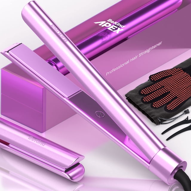 Plancha de pelo 2 en 1 Bekind Apex | Plancha y rizador de 2,5 cm (1") y 240 °C para todo tipo de peinados | Tecnología UltraSmooth | Calentamiento rápido de 15 s y memoria de temperatura | Set de rega