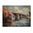 thumbnail image 3 of Designart "Bridge at Argenteuil Impressionistic Beauty I" Bridges Print on Natural Pine Wood, 3 of 5