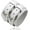 White, variant on Punk Rock Double Row Belt Buckle Wristband Wide Leather Cuff Bracelet