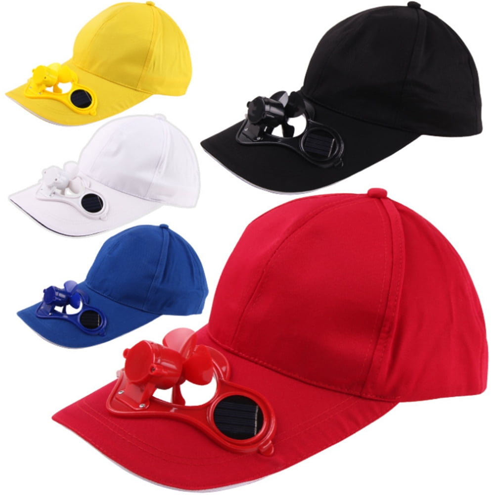 Fugift Baseball Hat with Solar Panel Powered Fan Cooling Baseball Hats Summer Sport Outdoor Hat Travel Walking New 