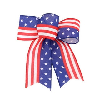 Clearance!sdjma Red White and Blue Ribbon Stars and Stripes Wired Edge Ribbon Fourth of July Ribbon 2.6in x 19.6ft Satin Ribbon Independence Day