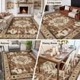 thumbnail image 6 of Retro Ethnic Large Area Rugs 6x9 ft Tribal Boho Brown Vintage Oriental Washable Rug Non Slip Indoor Carpet Absorbent Floor Mat for Living Room Bedroom Dining Room, 6 of 9