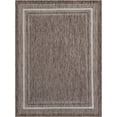 thumbnail image 2 of Unique Loom Outdoor Border Collection Area Rug - Soft Border (5' 3" x 7' 1" Rectangle Brown/Ivory), 2 of 6