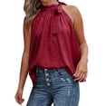 thumbnail image 1 of Gibobby Blusas Para Mujer Elegantes Chaleco sin mangas con estampado de leopardo y de cuello nuevo de verano para mujeres europeas y（Vino， L), 1 of 5