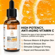 Elbbub Premium 20% Vitamin C Serum for Face 2 Pack,Hyaluronic Acid|Retinol|Amino Acids,Boost Skin Collagen,Brighten Hydrate & Plump Skin,Anti Aging & Wrinkle Facial Serum