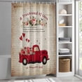 thumbnail image 5 of Valentine's Day Truck with Rose Flowers Shower Curtain for Bathroom, Old Newspaper Back Waterproof Shower Curtains Washable Quick Dry with Hooks Bathtub Curtains 60x72IN, 5 of 9