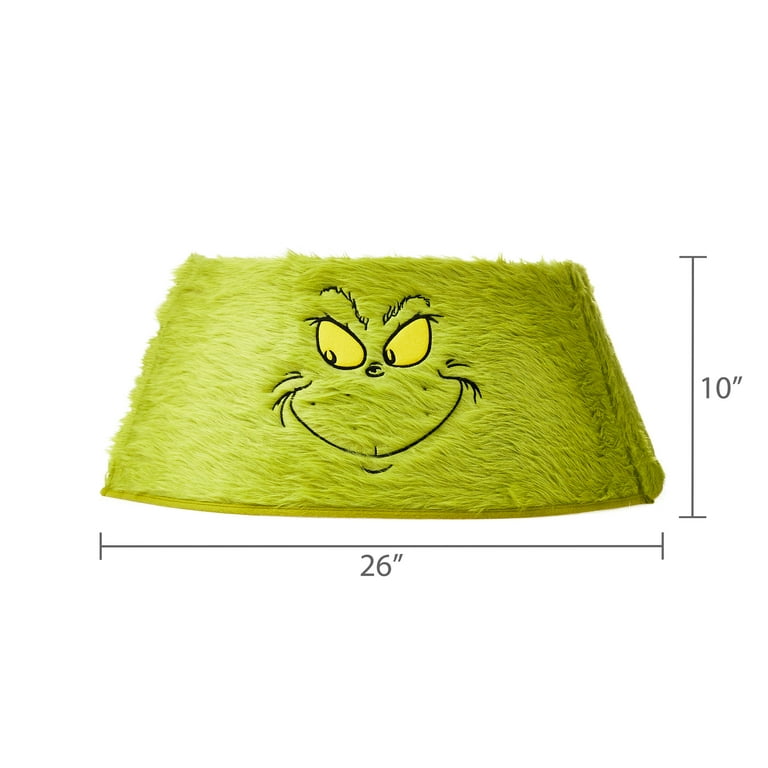 Dr. Seuss How the Grinch Stole Christmas Green Fuzzy Tree Skirt Collar – 26.8" Wide, 1.3 lb by Ruz