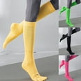 thumbnail image 3 of Yokua Women Yoga Knee High Non-Slip Socks Bright Solid Color Five Finger Long Stocking, 3 of 19