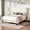 Cream White, variant on Amolife Full Bed Frame, Velvet Upholstered Platform Bed with Adjustable Headboard, Mattress Foundation with Strong Wooden Slats, No Box Spring Needed, Black