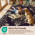 thumbnail image 4 of Design&I 4'x6' Washable Area Rug Pet Friendly & Non-Slip Built-In Grip Gothic Layout Motifs Botanical Scroll Border Wildlife Vintage Moth Refined for Reading Nook, Bedroom, 4 of 7
