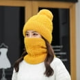 thumbnail image 4 of iHPH7 Hat and Scarf Set Winter Neck Warmer Knit Beanie Knit Hat Snow Caps Skull Cap Fleece Neck Gaiter Yellow One Size, 4 of 6