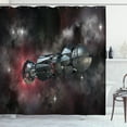 thumbnail image 1 of Ambesonne Galaxy Shower Curtain, Galactic Time Travel, 69"Wx70"L, Black, 1 of 3