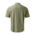 thumbnail image 4 of ORQ Men Casual OL Short Sleeve Pocket Button-Up Shirts, 4 of 4