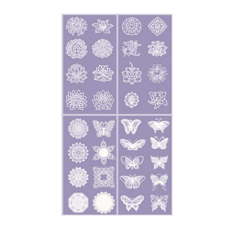 Ametoys White Lace Stickers Set PET Stickers Adhesive Decorative for DIY Crafts Bullet Journal Diary Planner Arts Notebook Scrapbooking