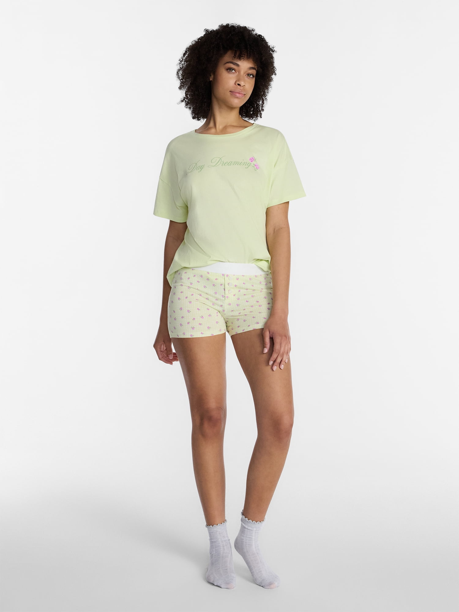 No Boundaries Cloud Core Sleepwear Boxer Shorts, 2'' Inseam, Women’s and Women’s Plus XXS-3X