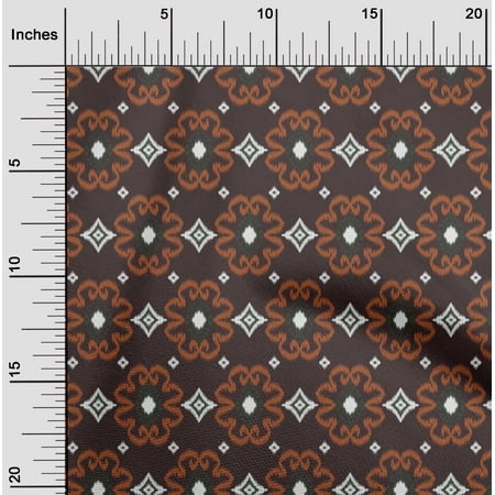 oneOone Cotton Flex Fabric Diamond & Swirl Ikat Print Fabric By Yard 40 Inch Wide
