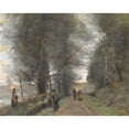 thumbnail image 2 of Jean-Baptiste-Camille Corot 18x15 Black Ornate Wood Framed Double Matted Museum Art Print Titled - Ville D’Avray, Woodland Path Bordering the Pond (1872), 2 of 5