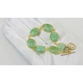 thumbnail image 5 of 14k Gold Filled Chrysoprase Bracelet Bezel Chain Soft Green Faceted Oval Adjustable Goldtone Accents, 7" 8" Designed for Adult Women, 5 of 5