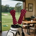 thumbnail image 4 of Golf Head Covers for Woods and Driver Fairway Hybrid Funny PU Leather Golf Club Head Covers for Women Men Golf Accessories for Halloween Christmas Birthday Present,Black and Red Checkered, 4 of 6