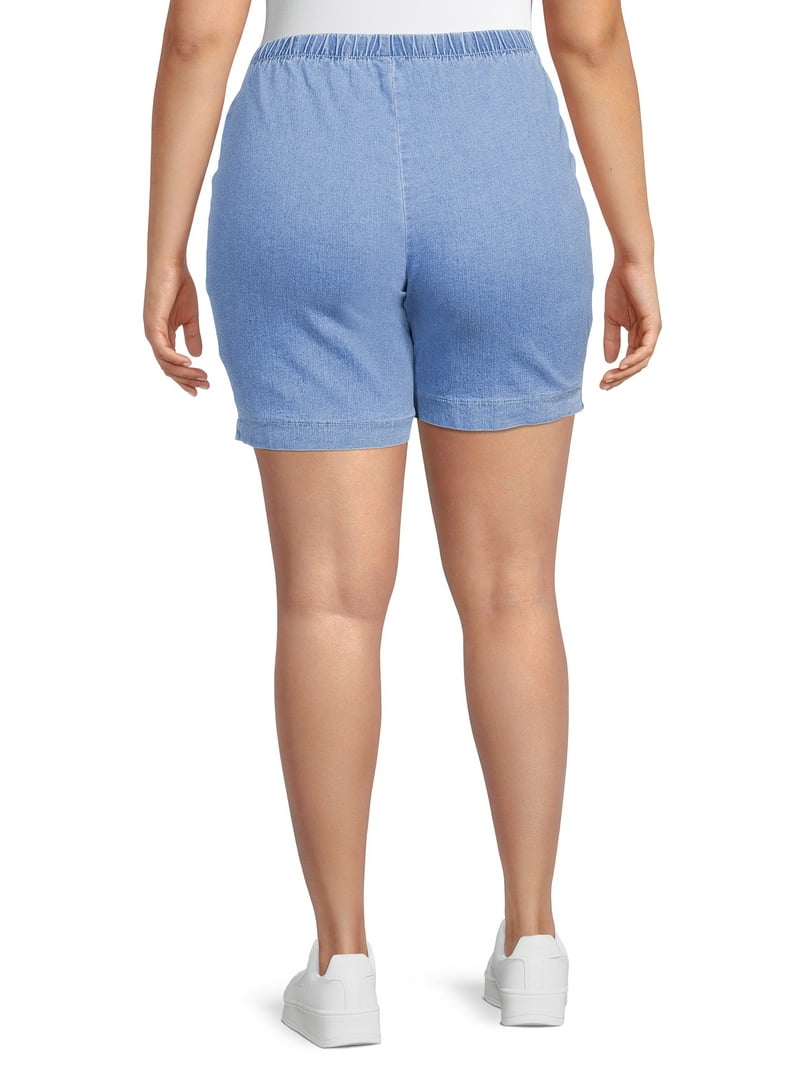 Just My Size Women's Plus 2-Pocket Stretch Cotton Denim Pull-On