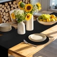 thumbnail image 4 of Black Round 15 Inch Placemats Set of 6, Solid Color Farmhouse Black HeatResistant Non Slip Place Mats for Dining Table, Wipeable Braided Kitchen Table Mats for Housewarming, 4 of 9