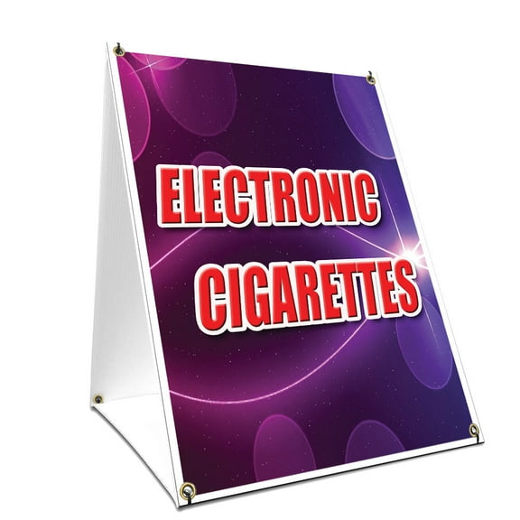 A-frame Sidewalk Electronic Cigarettes Sign With Graphics On Each Side | 24" X 36" Print Size