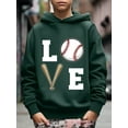 thumbnail image 3 of Kid Boys Sweatshirt Love Baseball Print Casual Long Sleeve Hoodie Spring Fall Pullover Tops, 3 of 8