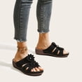 thumbnail image 2 of Anuirheih Clearance Slip on Sandals Women,Women's Leisure Vacation Comfort Flower Open Toe Wedge Beach Sandals(Black), 2 of 3