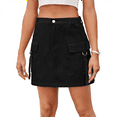 thumbnail image 3 of Vestido Vaquero con Minifalda Cargo para Mujer con Bolsillo Negro XXL, 3 of 9