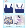 thumbnail image 7 of Lanbubble Girls Tankini Swimsuits for Teens 3 Piece Padded Bathing Suit with Print Shorts Square Collar Girls' Swimwear Set 11-16Y, 7 of 7