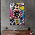 thumbnail image 3 of Watch Graffiti Canvas Urban Graffiti Wall Art by Notoriart, Black Frame, 36" x 54", 3 of 7