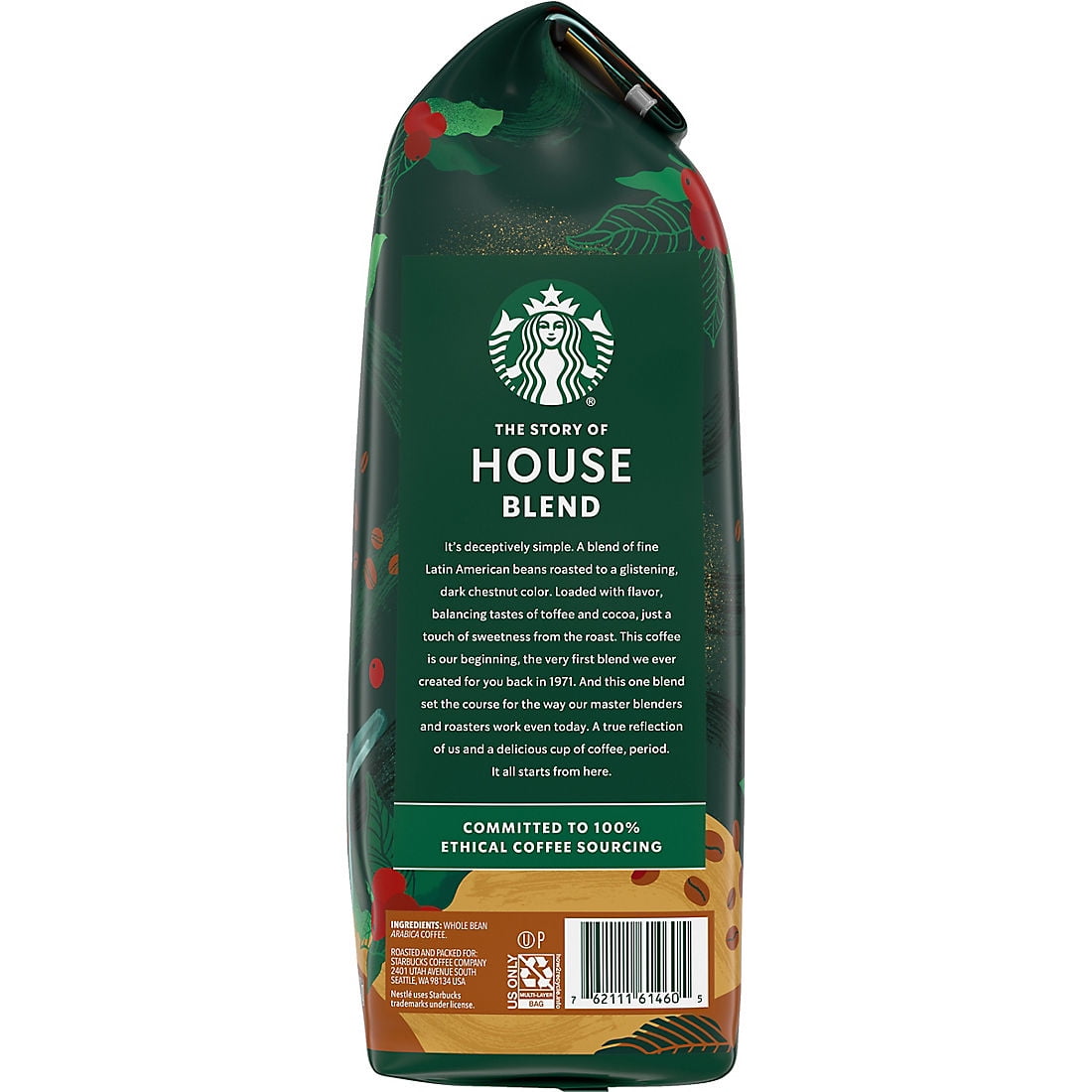 Starbucks House Blend Medium Roast Whole Bean Coffee, 1 bag (40 oz.)