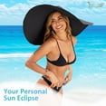 thumbnail image 5 of JASGOOD Oversized Beach Hat for Women Wide Brim Straw Sun Hat Foldable Packable Travel Vacation Pool Outdoor, 5 of 6
