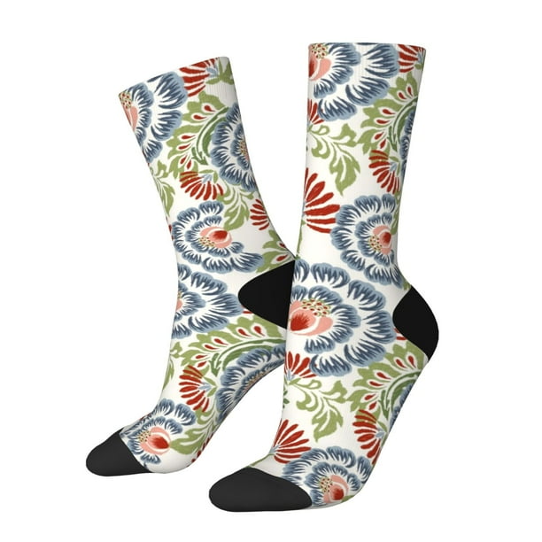 Balery Paisley Floral 5 Calcetas Largas con Estampado para Hombre y Mujer – Suaves y Transpirables, Talla Única (US 5-11)