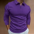 thumbnail image 2 of Vedolay Mens Polo Shirts Long Sleeve Tops Polo Shirts for Men Purple,M, 2 of 5