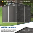 thumbnail image 6 of 10x8 FT Outdoor Storage Shed, Garden Tool Shed with Lockable Door, Air Vent and Window, All-Weather Metal Shelter for Garden Patio Lawn Poolside, Gray, 6 of 8