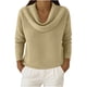 thumbnail image 2 of Uootdi Women's Waffle Knit Tops Cowl Neck Long Sleeve Clothes Trendy Casual Loose Relaxed Fit Knit Pullover Gift, 2 of 9