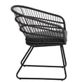 thumbnail image 5 of 2pcs Outdoor Chairs In Gray With Cushions. Bohemian Style Tub Structure Wrap. And Water-. 23.24" W X 23.92" D 30.81" H. 300 Lbs Capacity Chair Gray, Graceful Design Stable Splayed Sled Legs Water-, 5 of 6