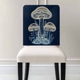 thumbnail image 3 of Wild Plants Chair Covers Set of 8 Mushroom Leaves Navy Blue Chair Back Covers Stretch Removable Washable Slipcovers Protector for Dining Room Kitchen Party Decor, 3 of 5