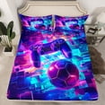 thumbnail image 2 of Manfei Video Game King Sheet Set,Purple Football Console,4-Piece, 2 of 7